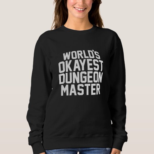 Worlds Okayest DM D20 Tafelblad RPG Dungeon Retro Trui (Voorkant)
