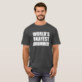 World's Okayest Drummer grappig T-shirt (Voorkant volledig)