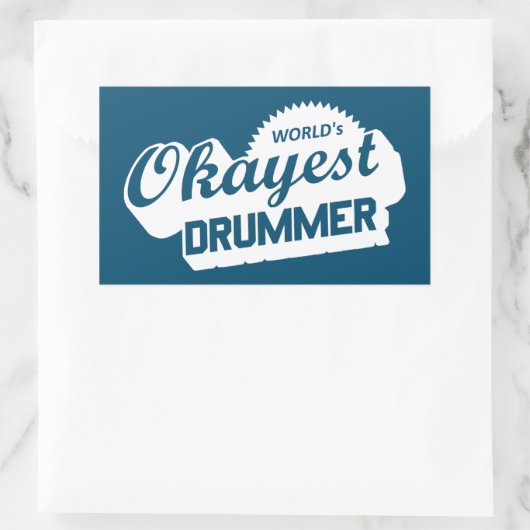 Worlds Okayest Drummer Rechthoekige Sticker (Tas)