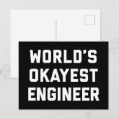 World's Okayest Engineer Funny Quote Briefkaart (Voorkant / Achterkant)
