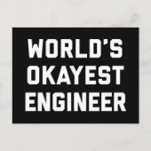 World's Okayest Engineer Funny Quote Briefkaart (Voorkant)