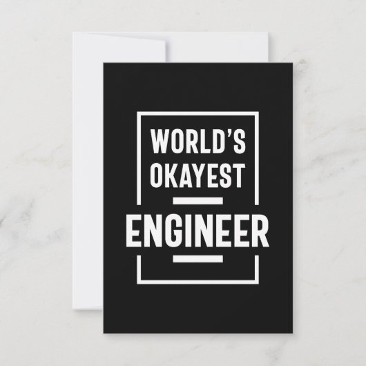 World's Okayest Engineer RSVP Kaartje (Voorkant)