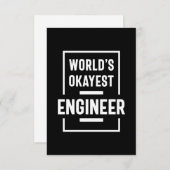 World's Okayest Engineer RSVP Kaartje (Voorkant / Achterkant)