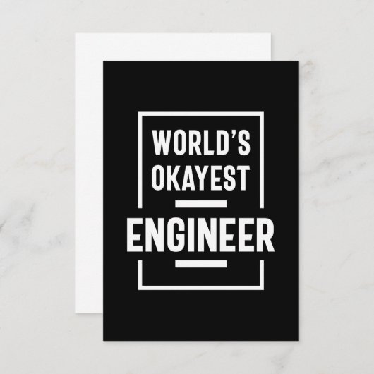 World's Okayest Engineer RSVP Kaartje (Voorkant / Achterkant)