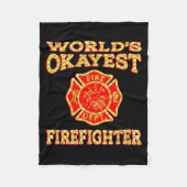 Worlds Okayest Firefighter Fireman Funny Firefight Fleece Deken (Voorkant)