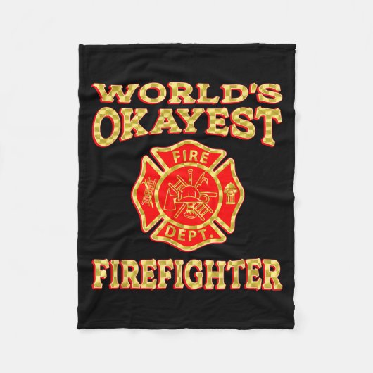 Worlds Okayest Firefighter Fireman Funny Firefight Fleece Deken (Voorkant)