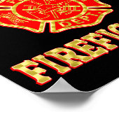 Worlds Okayest Firefighter Fireman Funny Firefight Poster (Hoek)