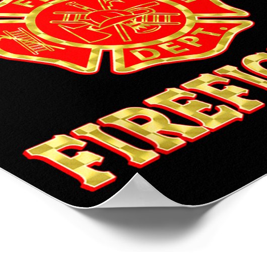 Worlds Okayest Firefighter Fireman Funny Firefight Poster (Hoek)