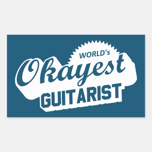 World's Okayest gitarist Rechthoekige Sticker (Voorkant)