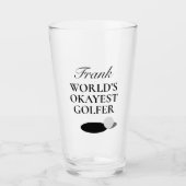 World's Okayest Golfer bierglas cadeau voor golfer Glas (Voorkant)