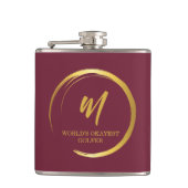 Worlds Okayest Golfer Gold Monogram Heupfles (Voorkant)