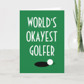 World's Okayest Golfer grappig golf wenskaart Kaart (Voorkant)