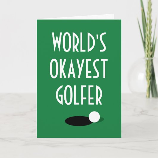 World's Okayest Golfer grappig golf wenskaart Kaart (Voorkant)