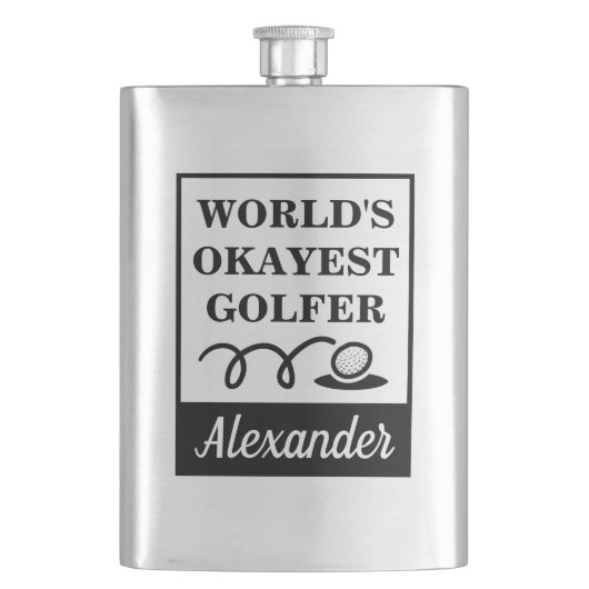 World's Okayest Golfer grappig golfcadeautje Flacon (Voorkant)