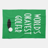 Worlds Okayest Golfer keukenhanddoek voor golfminn (Horizontaal)