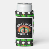World's Okayest Golfer Seltzer Blikjeskoeler (Seltzer Voorkant)