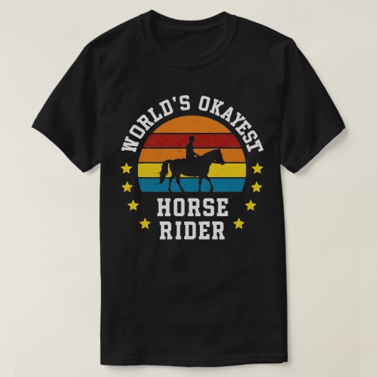Worlds Okayest Horse Rider  Retro T-shirt (Design voorkant)