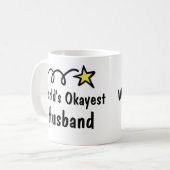 World's Okayest Husband Coffee Mok Gift (Voorkant links)