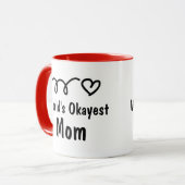 World's Okayest Mam | Cute Coffee Mok Cadeau Cadea (Voorkant links)