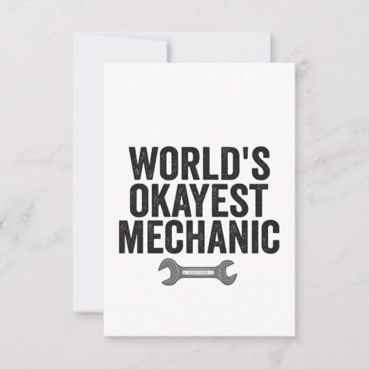 World's Okayest Mechanic Funny Auto Repirman Gift Bedankkaart (Voorkant)