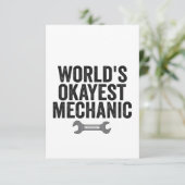 World's Okayest Mechanic Funny Auto Repirman Gift Bedankkaart (Staand voorkant)