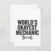 World's Okayest Mechanic Funny Auto Repirman Gift Bedankkaart (Voorkant / Achterkant)