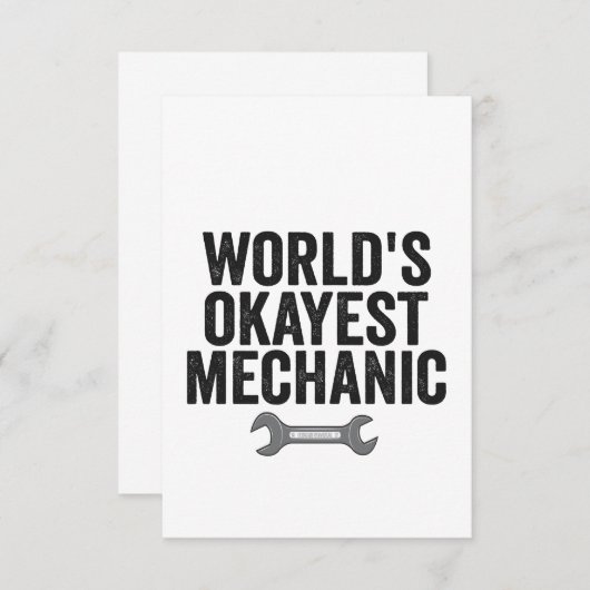 World's Okayest Mechanic Funny Auto Repirman Gift Bedankkaart (Voorkant / Achterkant)