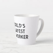 Worlds Okayest Medewerker Grappige quote Latte mok (Rechterhoek)