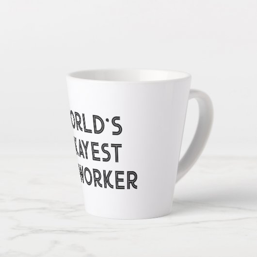 Worlds Okayest Medewerker Grappige quote Latte mok (Rechterhoek)