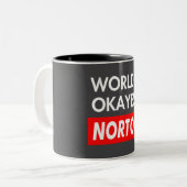 Worlds okayest Norton Tweekleurige Koffiemok (Voorkant links)