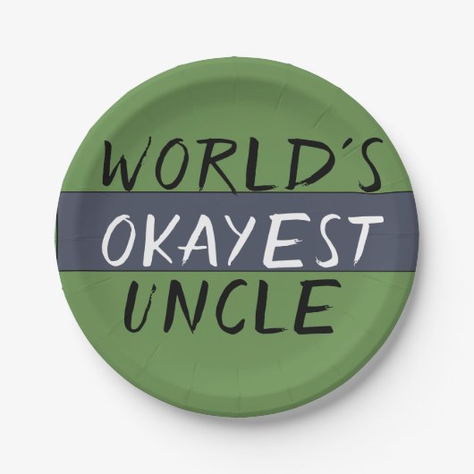World's Okayest oom Funny Papieren Bordje (Voorkant)