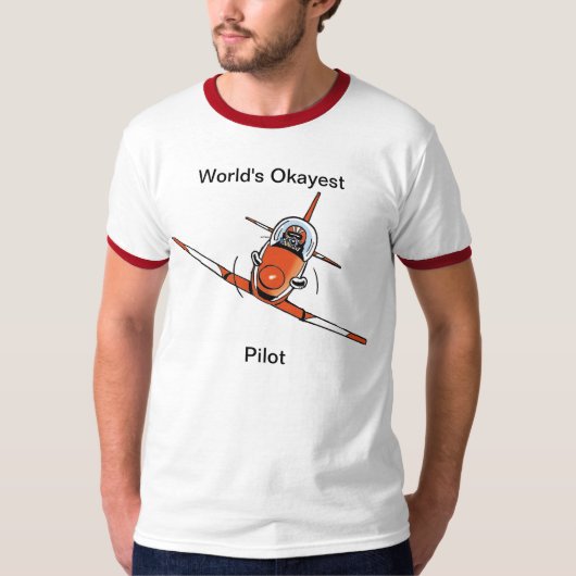 World's Okayest Pilot Funny Aviation Shirt (Voorkant)