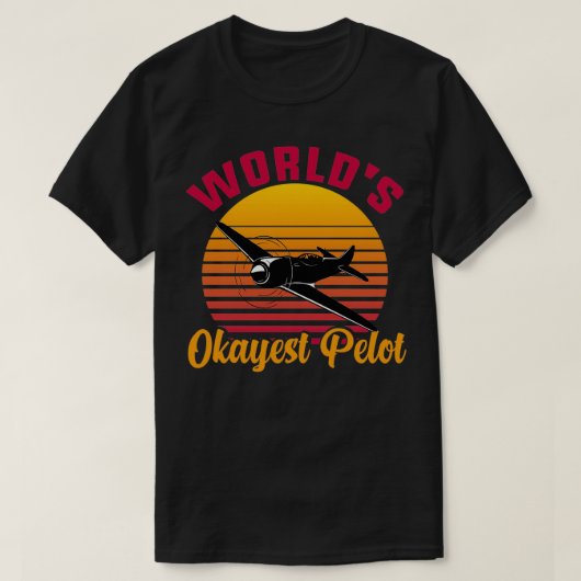 Worlds Okayest Pilot retro  werelden okayest T-shirt (Design voorkant)