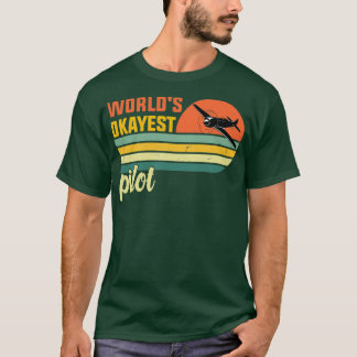 Worlds Okayest Pilot retro  werelden okayest T-shirt