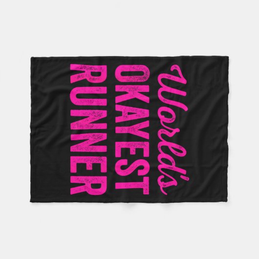 Worlds Okayest Runner Funny Sarcastic Running Srts Fleece Deken (Voorkant (Horizontaal))
