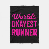 Worlds Okayest Runner Funny Sarcastic Running Srts Fleece Deken (Voorkant)