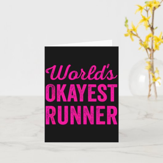 Worlds Okayest Runner Funny Sarcastic Running Srts Kaart (Gele Bloem)