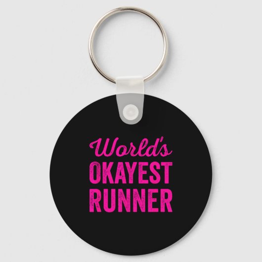 Worlds Okayest Runner Funny Sarcastic Running Srts Sleutelhanger (Voorkant)