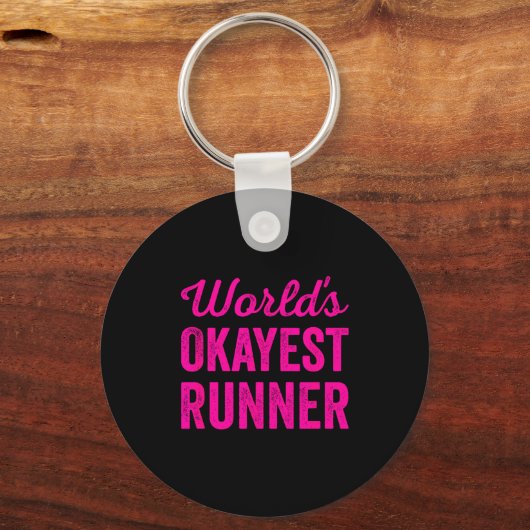 Worlds Okayest Runner Funny Sarcastic Running Srts Sleutelhanger (Voorkant)