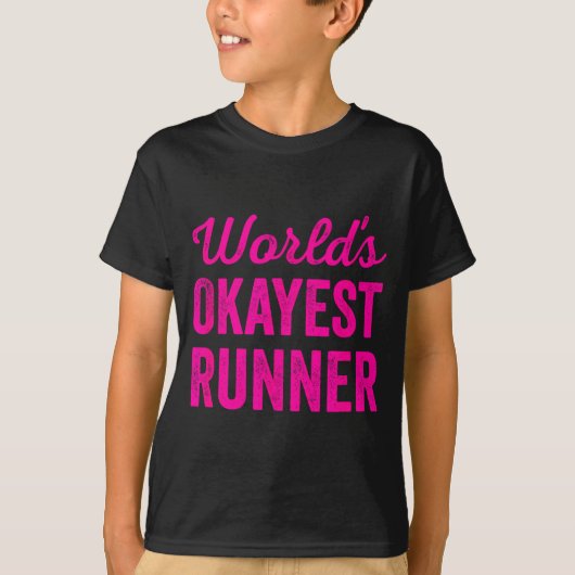 Worlds Okayest Runner Funny Sarcastic Running Srts T-shirt (Voorkant)
