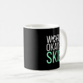 Worlds Okayest Skier Snow Winter Sport Skier  Koffiemok (Voorkant rechts)