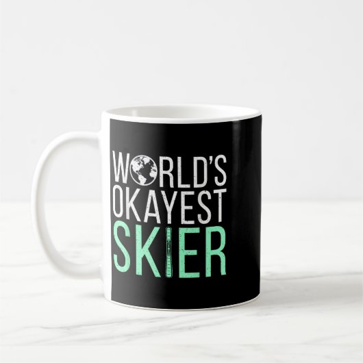 Worlds Okayest Skier Snow Winter Sport Skier  Koffiemok (Links)