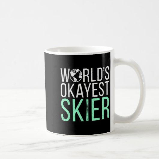 Worlds Okayest Skier Snow Winter Sport Skier  Koffiemok (Rechts)