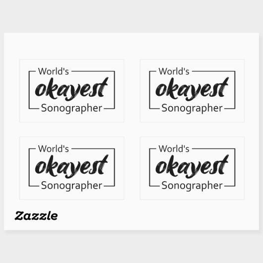 World's Okayest Sonographer Rechthoekige Sticker (Vel)