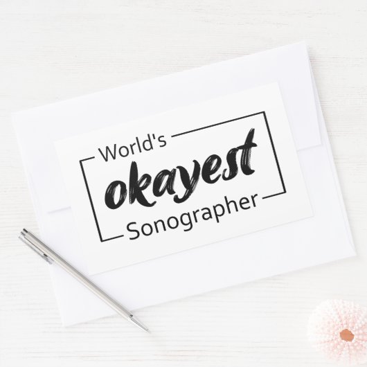 World's Okayest Sonographer Rechthoekige Sticker (Envelop)