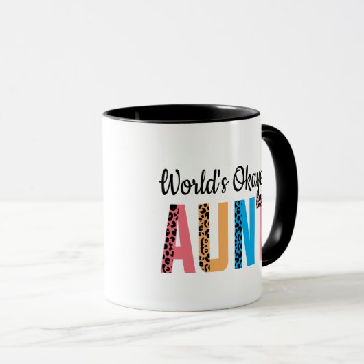 World's Okayest tante Funny New Auntie Gift Idea Mok (Voorkant rechts)