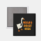 World's Silliest Goose Funny Goose Lovers  Magneet (Voorkant / Achterkant)