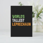 World's Tallest Leprechaun Funny Irish St Patrick Bedankkaart (Staand voorkant)