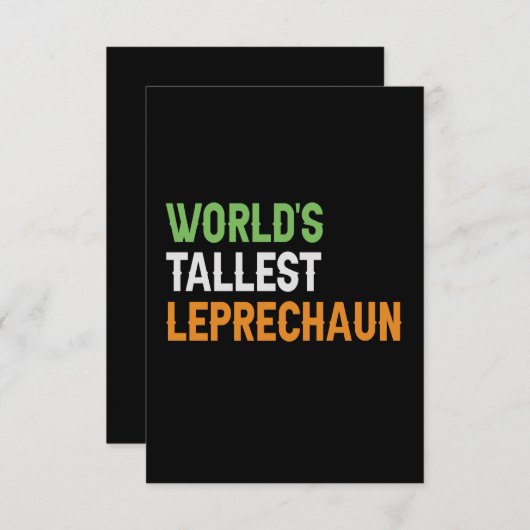 World's Tallest Leprechaun Funny Irish St Patrick Bedankkaart (Voorkant / Achterkant)