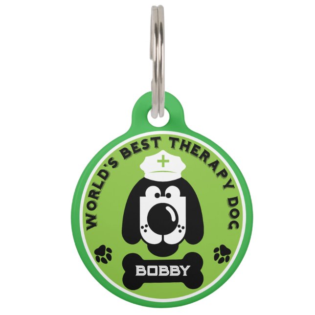 World's Therapy Helper Dog Huisdierpenning (Voorkant)